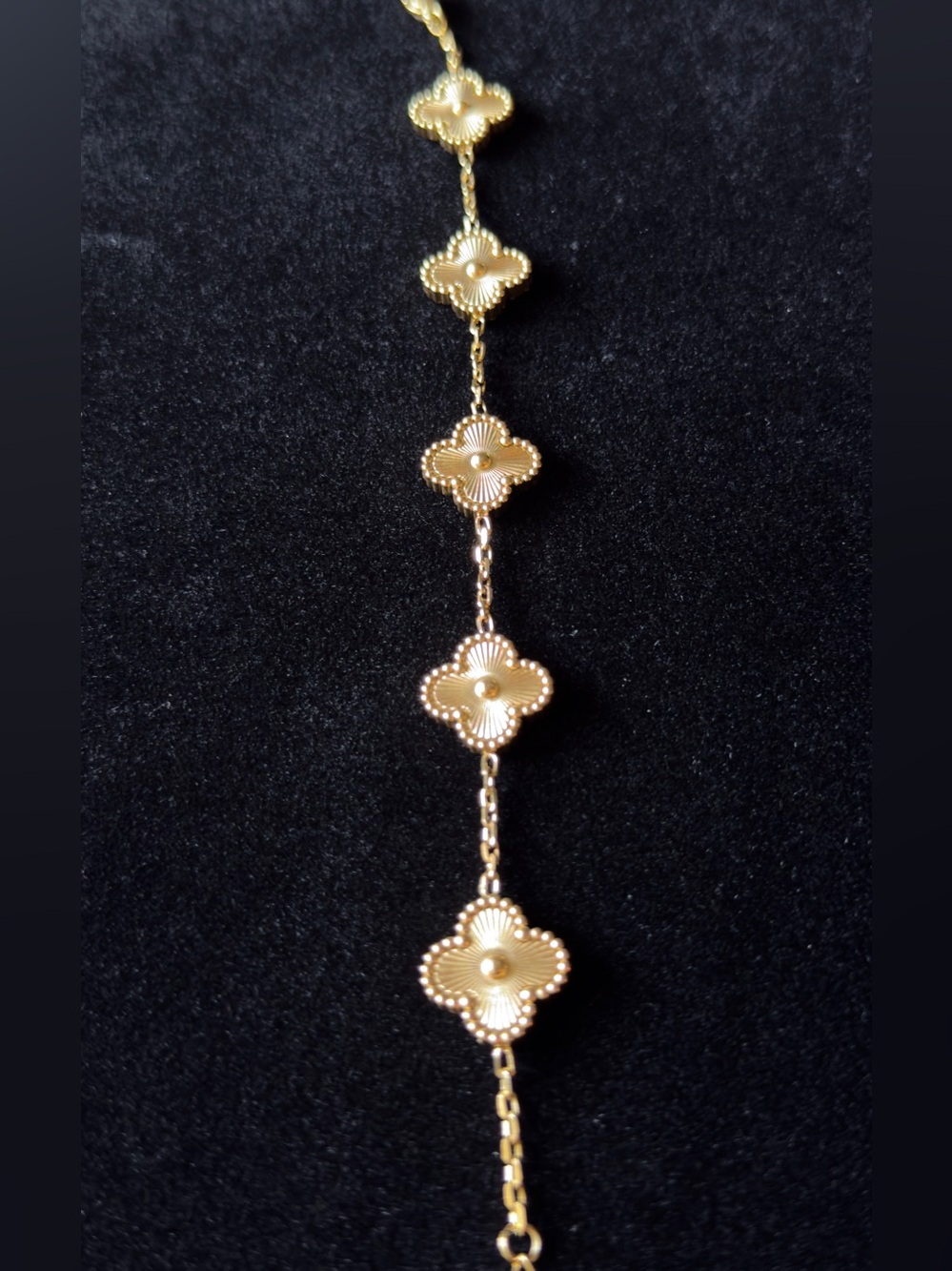 Gold Color Clover Women's Bracelet - Elegant Floral Stations - Bracelet Only